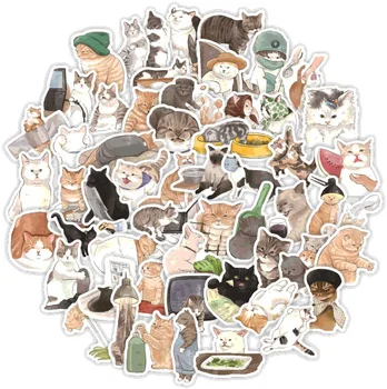 10/50 шт. наклейки с изображением кота Каваи, милые наклейки с животными, детские игрушки, альбом для вырезок, компьютерный чемодан, детские наклейки