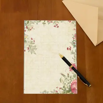 2 Комплекта Почтовой Бумаги С Цветочным Принтом В стиле Ретро Написать Жасмин Конверт Бумага для Писем Писчая Бумага для Офиса