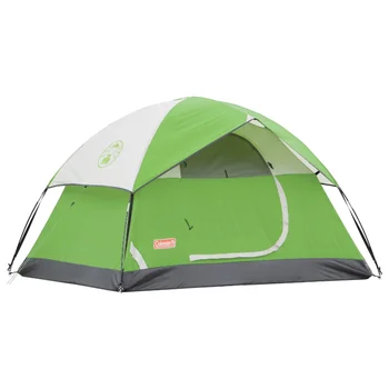 2-местная всепогодная купольная палатка Sundome с электронным портом, 1 комната, Зеленая кемпинговая палатка