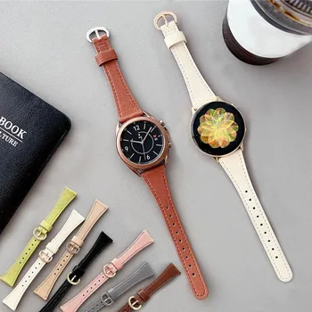 20мм 22мм Кожаный Ремешок Для Часов Samsung Galaxy Watch Active 2 Active 3 Gear S3 Ремешок Для Часов Браслет Для Huami Amazfit Bip Band