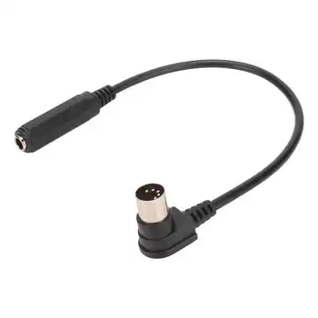 5-контактный кабель от 6,35 мм до MIDI Универсальный 6,35 мм женский 1/4 дюйма до DIN 5-контактный MIDI мужской 90-градусный кабель-адаптер звука
