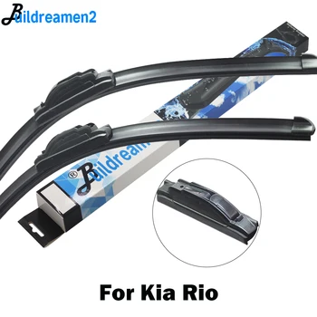 Buildreamen2 2 шт. щетка стеклоочистителя для стайлинга автомобилей резиновый стеклоочиститель для Kia Rio Fit Hook Arms 2000-2017