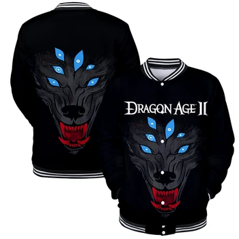 Dragon Age Dreadwolf 3D Повседневная бейсбольная куртка с длинным рукавом, женская одежда, модные топы Kpop
