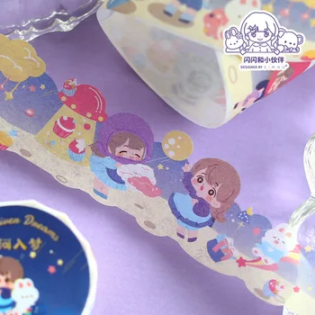 Kawaii Girls Picnic Time Washi Tape Милая Мультяшная Декоративная клейкая лента 