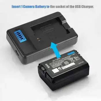 NP-FW50 Зарядное Устройство Для Камеры USB Зарядное Устройство со Светодиодным индикатором для Одиночной зарядки Sony Alpha A6000 A6300 A6500 A7r A7