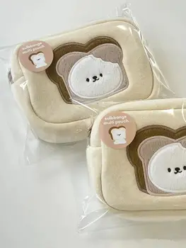 Toast Portable Портативная Милая Простая косметичка для девочек с мишкой, сумка для хранения мелочи, сумка для карандашей, Корейская канцелярская сумка Kawaii Bag