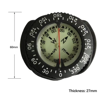 Банджи-компас, компас для подводного плавания, профессиональный водонепроницаемый компас для дайвинга на 100 м с банджи-шнуром