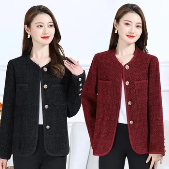 В этом году популярны женские куртки Весенне осеннее пальто 2023 Новая верхняя одежда Женское материнское пальто Шерстяные куртки Модный топ