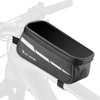 Велосипедная сумка объемом 1 л, Светоотражающая Велосипедная рама, сумка для передней трубки, Сумка для мобильного телефона с сенсорным экраном, Велосипедная сумка, Аксессуары для шоссейных велосипедов