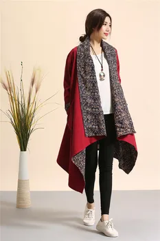 Женский Свободный Тренч в национальном стиле, верхняя одежда, Женское Свободное хлопчатобумажное льняное пальто, женское пальто 2021 г.