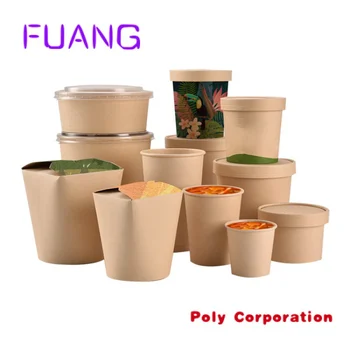 Китайский производитель изготовленной на заказ одноразовой круглой бумажной коробки для пищевых контейнеров быстрого питания навынос с крышками экологически чистой упаковки