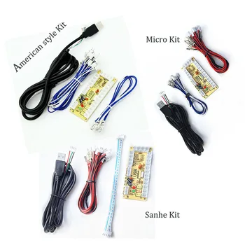 Комплект аксессуаров для аркадного джойстика DIY для печатной платы 3DS USB-энкодера с нулевой задержкой и кабеля для кнопочного джойстика DIY Kit