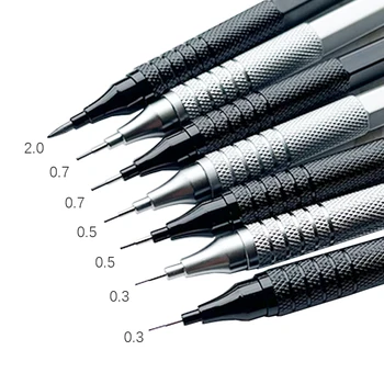 Механический карандаш 1шт 0.3/0.5/0.7/2.0 мм с низким центром тяжести, металлический рисунок, специальный карандаш, Канцелярские школьные принадлежности для письма и творчества