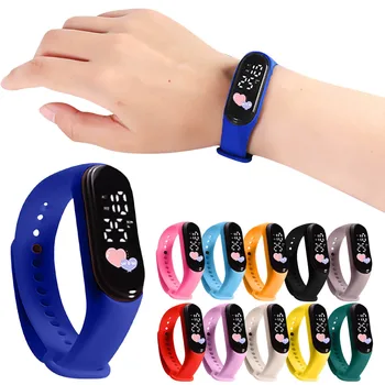 Многоцветные смарт-часы для детей, модные светодиодные цифровые наручные часы для мальчиков и девочек, силиконовый ремешок, водонепроницаемые спортивные часы Relogio