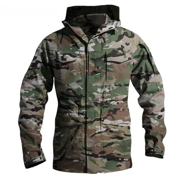 Мужская водонепроницаемая куртка, военное тактическое лобовое стекло, осенний армейский камуфляж, мужская ветровка, пальто с капюшоном, мужская куртка-бомбер