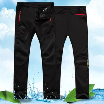 Мужские походные непромокаемые штаны для кемпинга, лыжные брюки из мягкой оболочки, пара бархатных быстросохнущих брюк для альпинизма, дышащие брюки