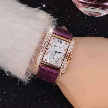 Наручные часы бренда GUOU Высококачественные Женские Часы Из натуральной кожи Модные Большие Часы В Английском Стиле Последних Моделей