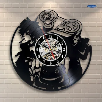 Настенные часы с виниловой пластинкой игрового искусства, Декор комнаты, настенные часы, saat, будильник, reloj, большой будильник saat