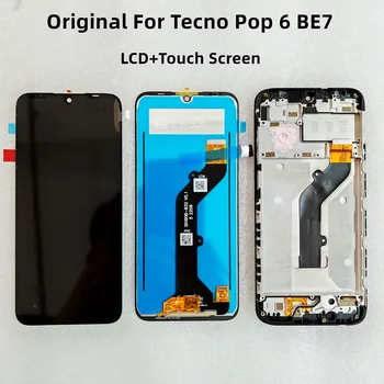 Оригинал для Tecno Pop 6 BE7 ЖК-дисплей с сенсорным экраном, дигитайзер панели в сборе /С рамкой