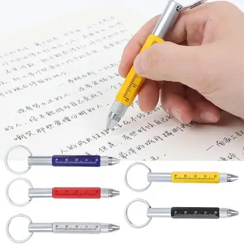 Ручка-отвертка Мини Многофункциональная шариковая ручка стилус 6 В 1 Металлическая отвертка Ручка для инструментов с сенсорным экраном Маленькие ручки-брелки