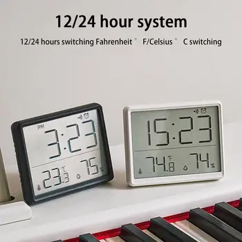 Электронный будильник Простые цифровые часы Настенный ЖК-дисплей с большим дисплеем влажности и температуры, настенные часы T6R3